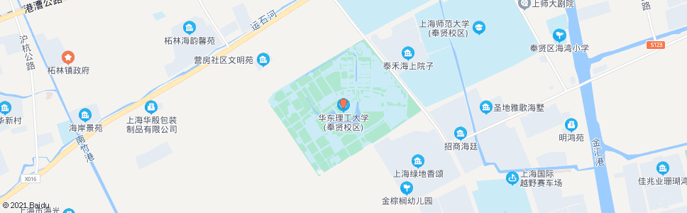 上海华东理工大学奉贤校区(海泉路海湾路)_公交站地图_上海公交_妙搜公交查询2024