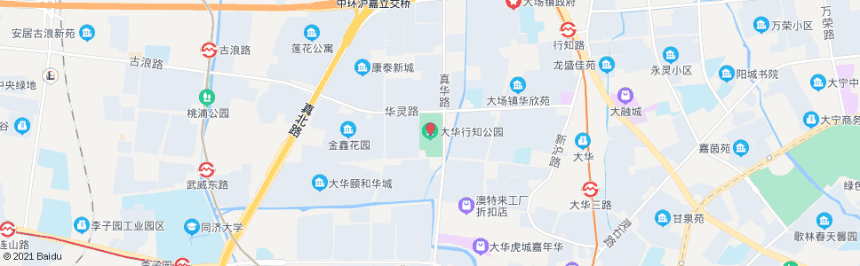上海大华行知公园_公交站地图_上海公交_妙搜公交查询2024