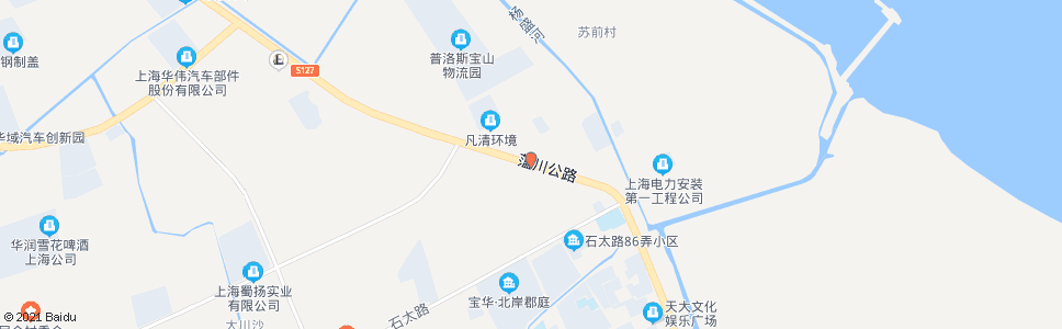 上海新川沙路蕰川公路(招呼站)_公交站地图_上海公交_妙搜公交查询2024