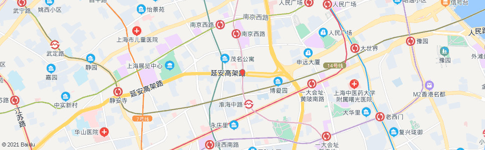 上海石门一路延安中路_公交站地图_上海公交_妙搜公交查询2024