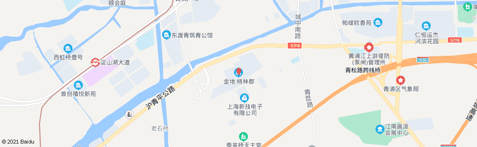 上海沪青平公路金地格林郡_公交站地图_上海公交_妙搜公交查询2024