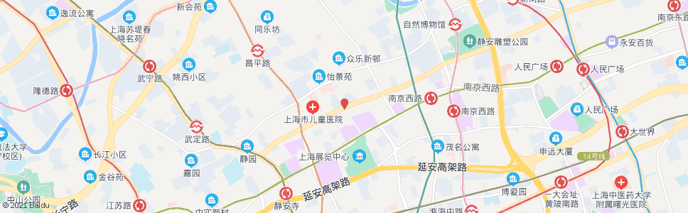 上海西康路北京西路_公交站地图_上海公交_妙搜公交查询2024