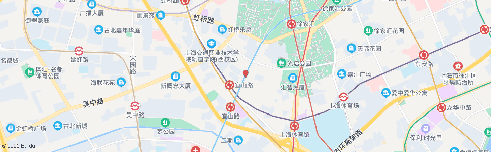 上海宜山路蒲汇塘路_公交站地图_上海公交_妙搜公交查询2024