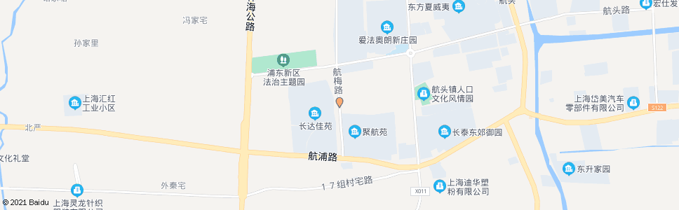 上海航梅路航定路(长达佳苑)_公交站地图_上海公交_妙搜公交查询2024