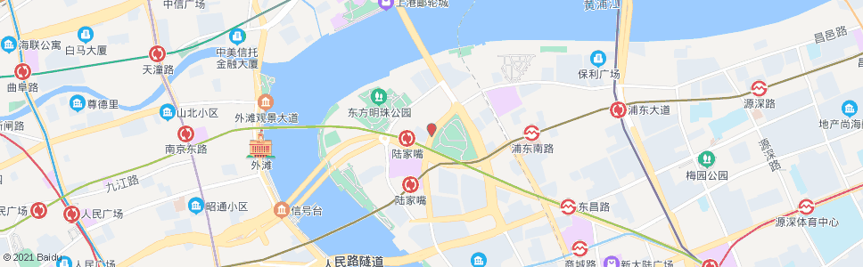 上海银城中路东园路_公交站地图_上海公交_妙搜公交查询2024