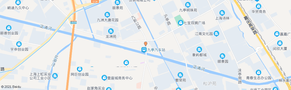 上海九新公路九亭大街_公交站地图_上海公交_妙搜公交查询2024