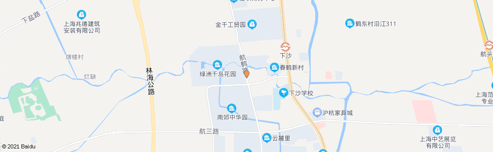 上海航鹤路下沙西街(鹤鸣小区)_公交站地图_上海公交_妙搜公交查询2024