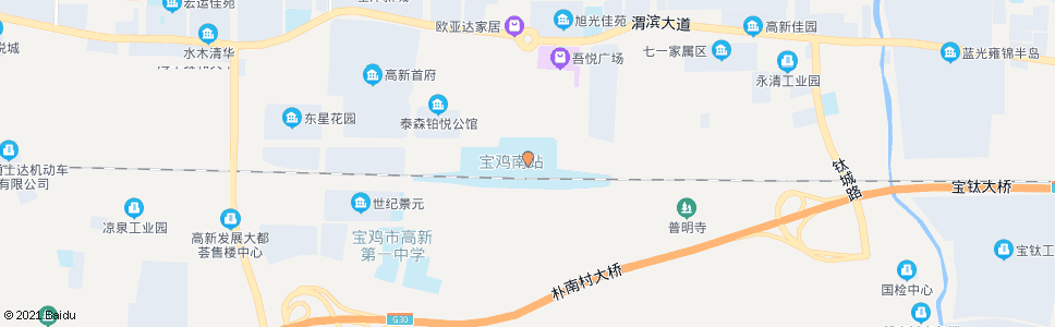 宝鸡钛谷路南_公交站地图_宝鸡公交_妙搜公交查询2024