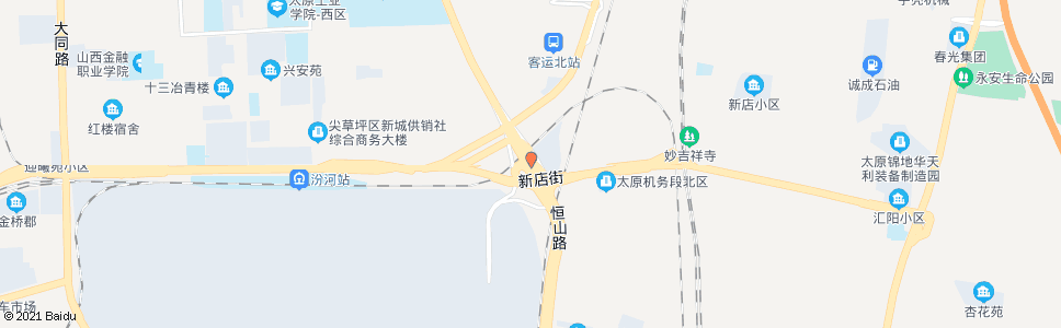 太原恒山路新店街口_公交站地图_太原公交_妙搜公交查询2024