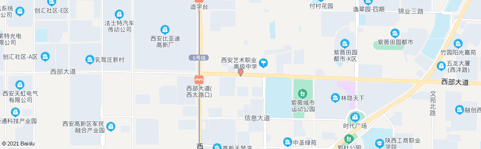 西安西部大道造字台路口_公交站地图_西安公交_妙搜公交查询2024