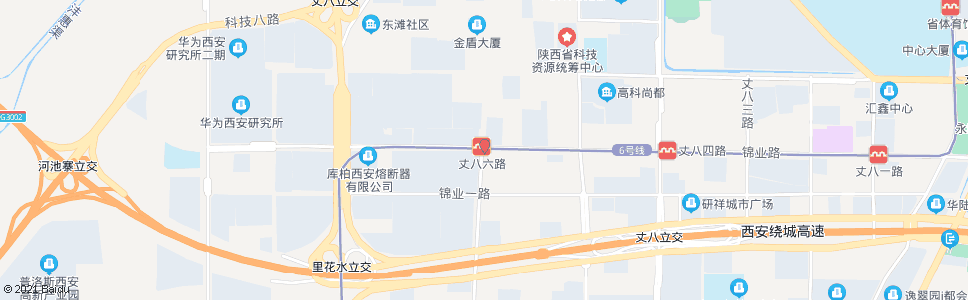 西安锦业路丈八六路口_公交站地图_西安公交_妙搜公交查询2024