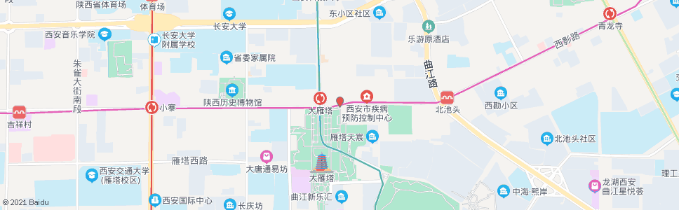 咸阳大雁塔(西影路芙蓉东路南)_公交站地图_咸阳公交_妙搜公交查询2024