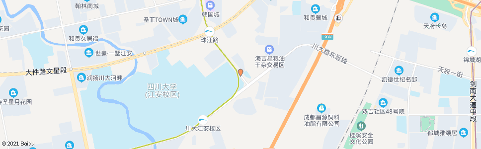 成都珠江路川大路口_公交站地图_成都公交_妙搜公交查询2024