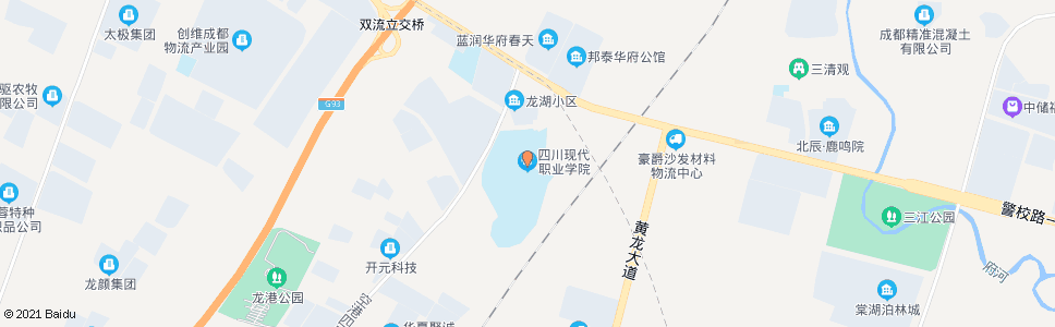 成都现代职业学院_公交站地图_成都公交_妙搜公交查询2024