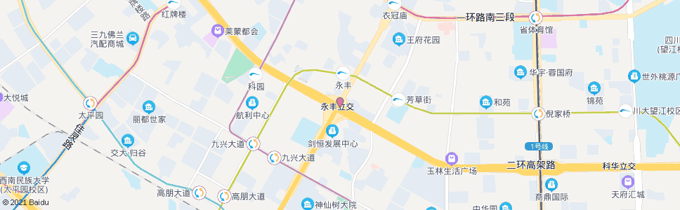 成都永丰路二环路口_公交站地图_成都公交_妙搜公交查询2024