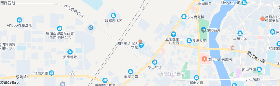 德阳华山路学校北门_公交站地图_德阳公交_妙搜公交查询2024