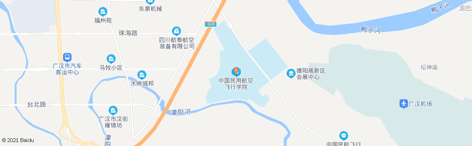 德阳飞行学院_公交站地图_德阳公交_妙搜公交查询2024