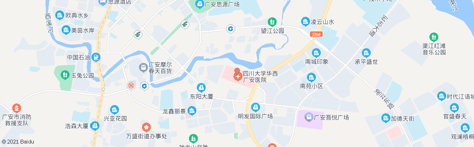 广安市人民医院(正门)_公交站地图_广安公交_妙搜公交查询2024