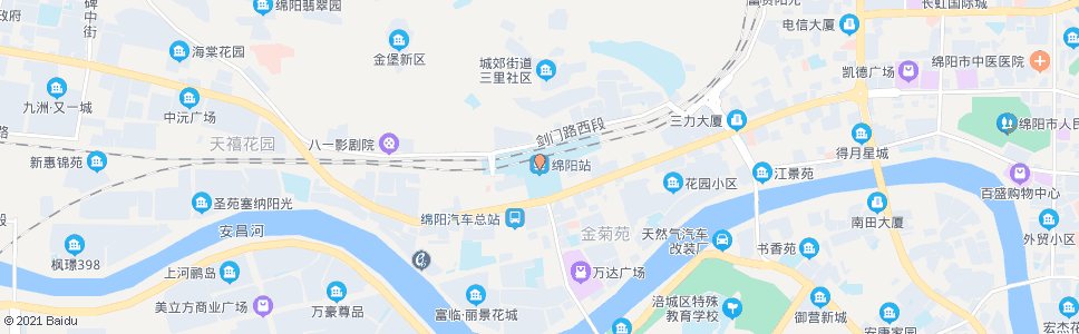 绵阳火车客站广场_公交站地图_绵阳公交_妙搜公交查询2024