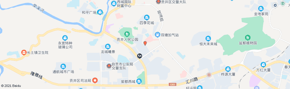 自贡五医院(西门)_公交站地图_自贡公交_妙搜公交查询2024