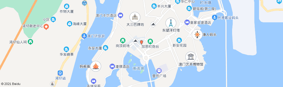 澳門約翰四世大馬路(馬統領街)_巴士站地圖_澳門巴士_妙搜巴士搜尋2024