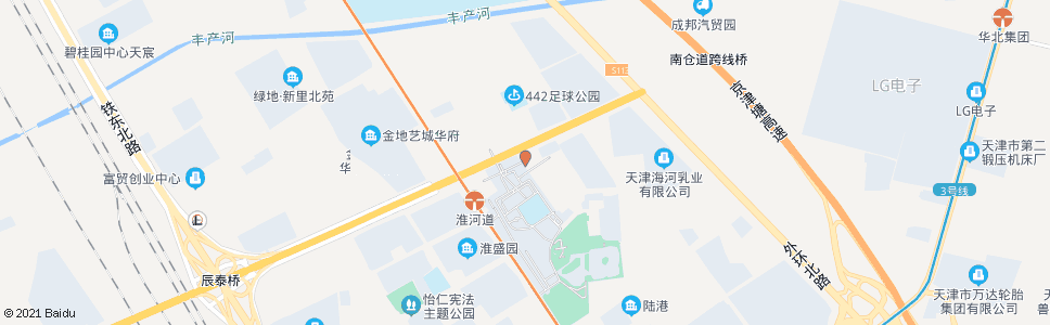 天津汀江路淮河道口_公交站地图_天津公交_妙搜公交查询2025