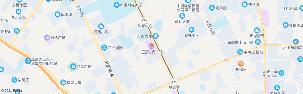 乌鲁木齐新市区汇嘉时代广场_公交站地图_乌鲁木齐公交_妙搜公交查询2024