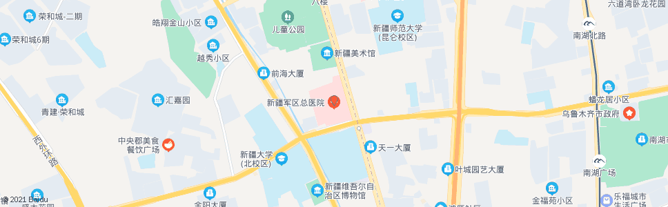 乌鲁木齐军区总医院_公交站地图_乌鲁木齐公交_妙搜公交查询2024