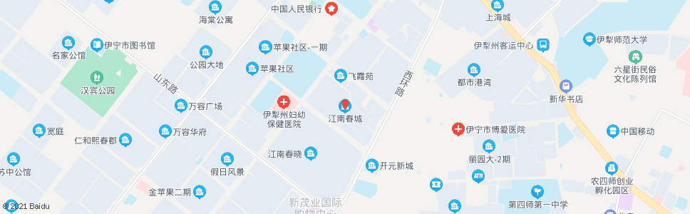 伊犁江南春城_公交站地图_伊犁公交_妙搜公交查询2024