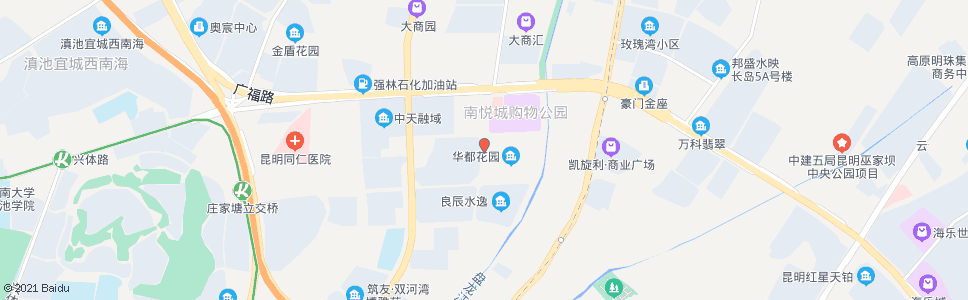 昆明华都小区(官南大道)_公交站地图_昆明公交_妙搜公交查询2024