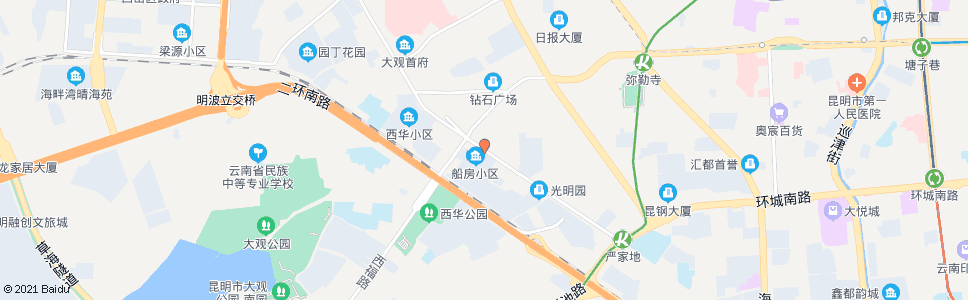 昆明西坝路口西园路_公交站地图_昆明公交_妙搜公交查询2024