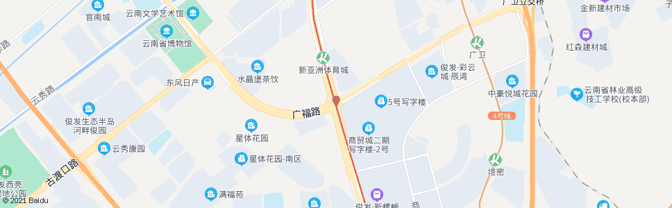 昆明广福路口(彩云北路)_公交站地图_昆明公交_妙搜公交查询2024