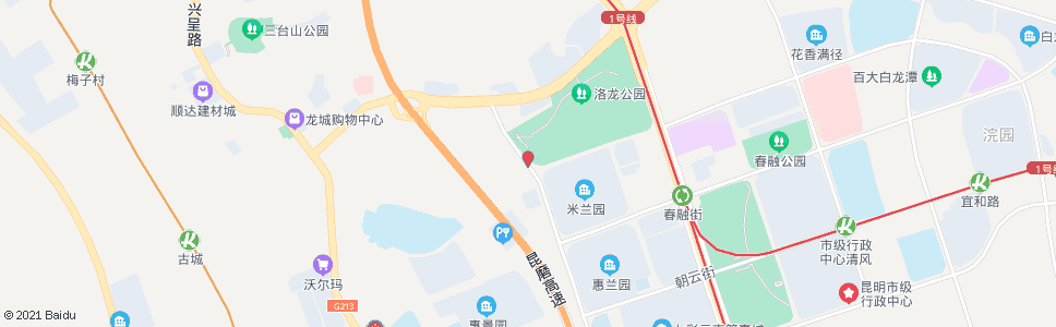 昆明洛龙公园西_公交站地图_昆明公交_妙搜公交查询2024