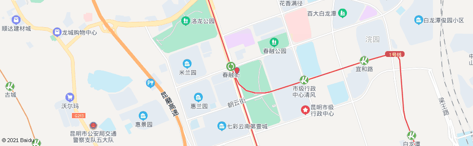 昆明春融街口彩云南路(春融街地铁站C口)_公交站地图_昆明公交_妙搜公交查询2024