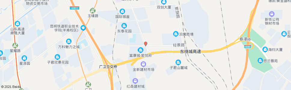 昆明顺通大道路口经景路_公交站地图_昆明公交_妙搜公交查询2024