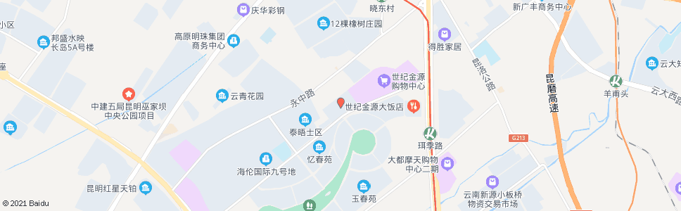 昆明茗春苑_公交站地图_昆明公交_妙搜公交查询2024