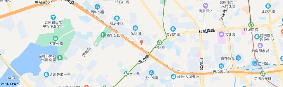 昆明严家地(环城南路路)_公交站地图_昆明公交_妙搜公交查询2024