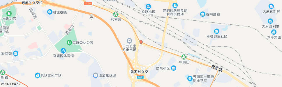 昆明彩云北路口贵昆路_公交站地图_昆明公交_妙搜公交查询2024