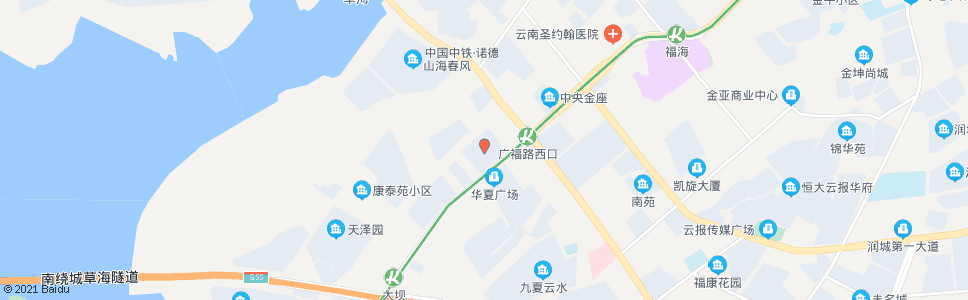 昆明渔堆村(云海山水间小区)_公交站地图_昆明公交_妙搜公交查询2024