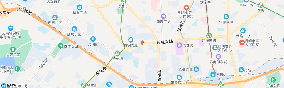 昆明华昌路口环城西路_公交站地图_昆明公交_妙搜公交查询2025