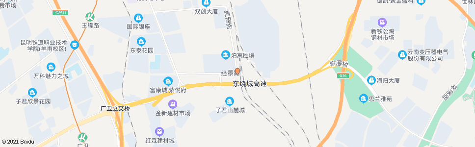 昆明经景路口龙辉路_公交站地图_昆明公交_妙搜公交查询2024