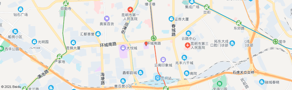 昆明双龙商场(地铁环城南路站)_公交站地图_昆明公交_妙搜公交查询2024