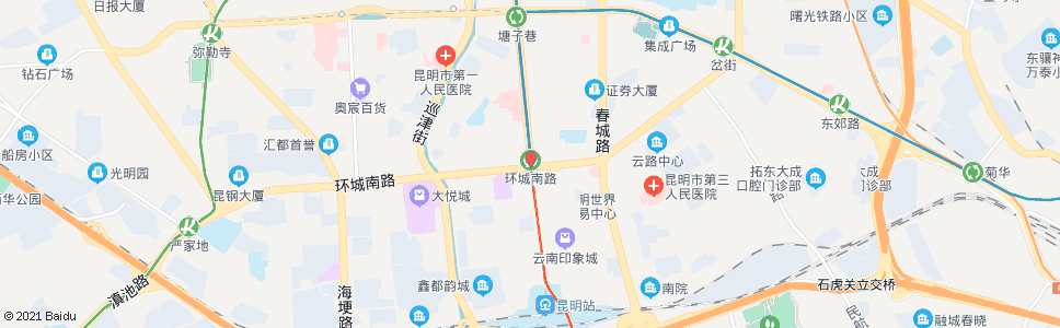 昆明环城南路口(北京路)_公交站地图_昆明公交_妙搜公交查询2024