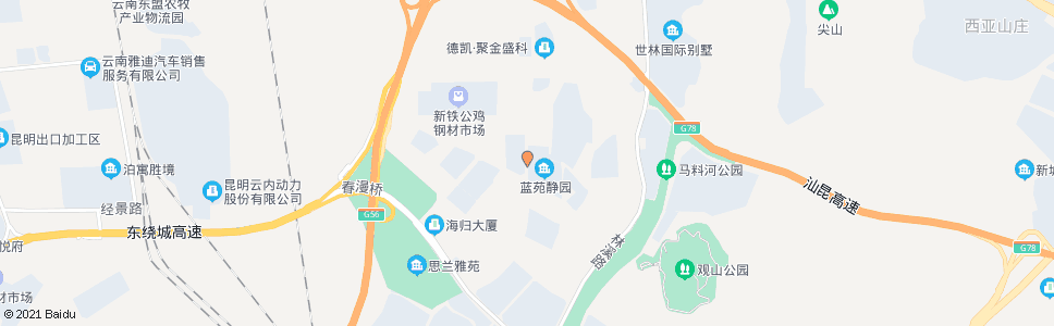 昆明云景路口拓翔路_公交站地图_昆明公交_妙搜公交查询2024