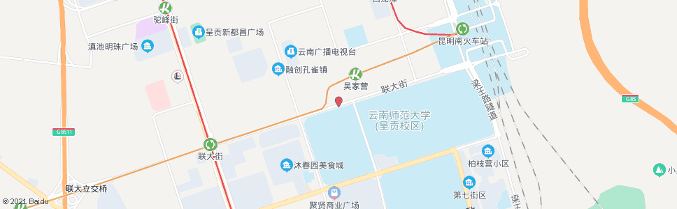 昆明联大街(师范大学北门)_公交站地图_昆明公交_妙搜公交查询2024