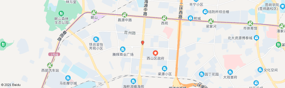 昆明兴苑路口海源南路_公交站地图_昆明公交_妙搜公交查询2024