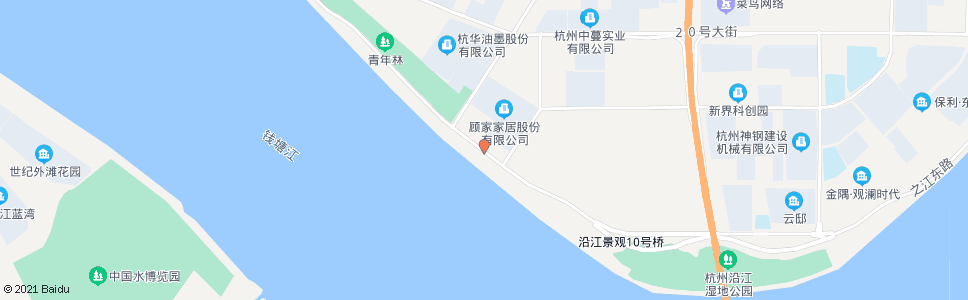 杭州之江东路风帆路口(沿江湿地)_公交站地图_杭州公交_妙搜公交查询2024