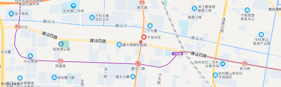 杭州市心路建设四路口_公交站地图_杭州公交_妙搜公交查询2024