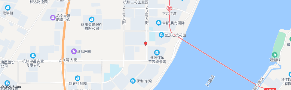 杭州十八号大街二十三号路口_公交站地图_杭州公交_妙搜公交查询2024