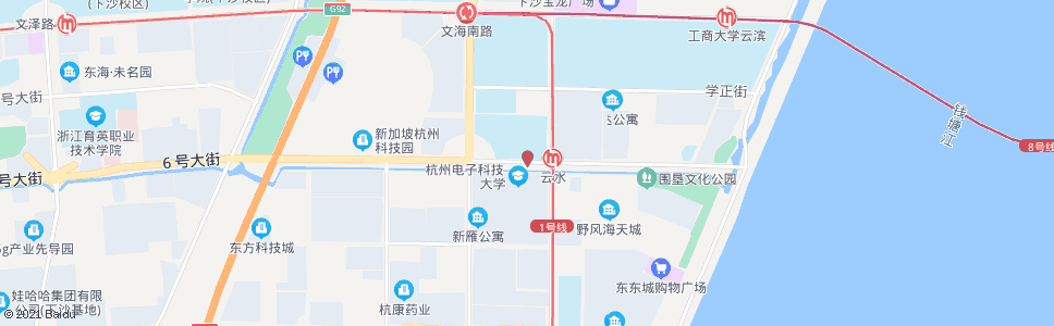 杭州六号大街二十五号路口(brt)_公交站地图_杭州公交_妙搜公交查询2024